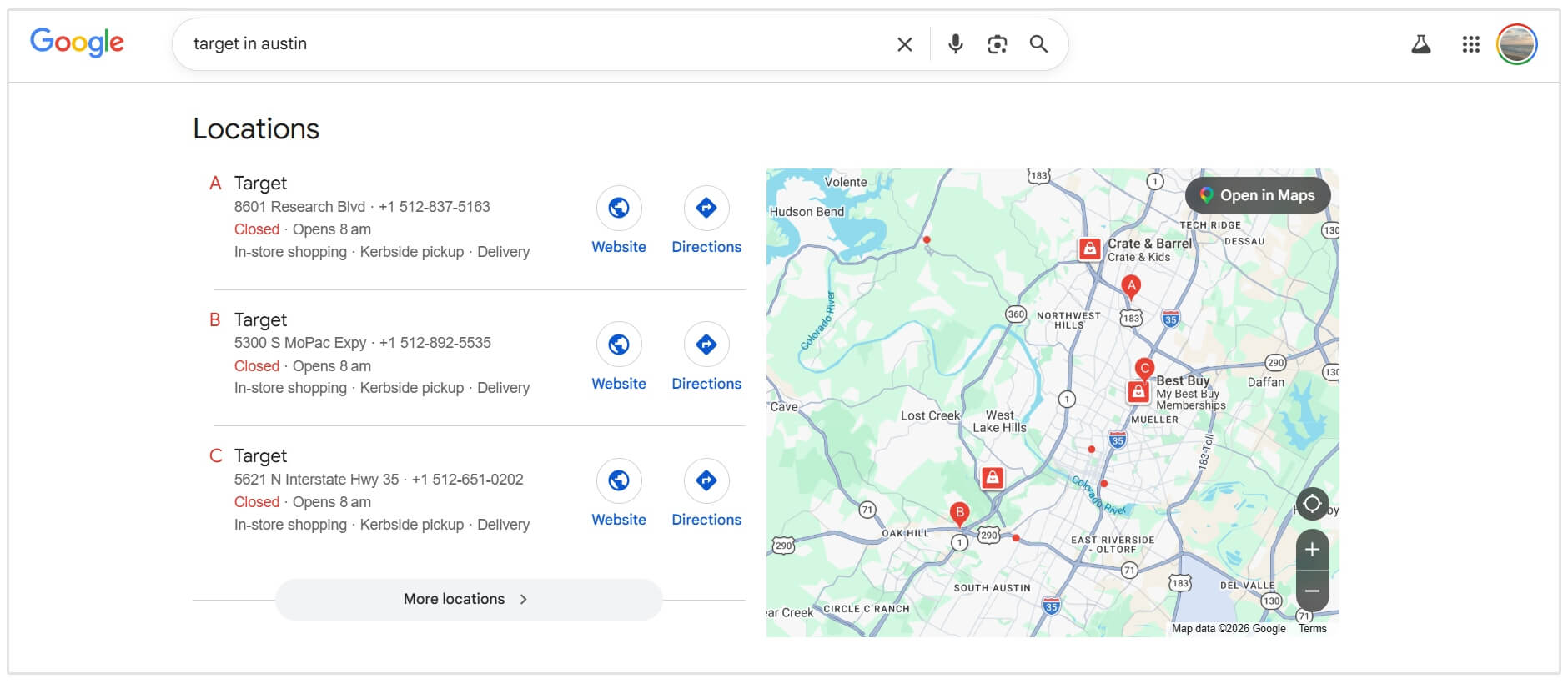 Target GBP locations